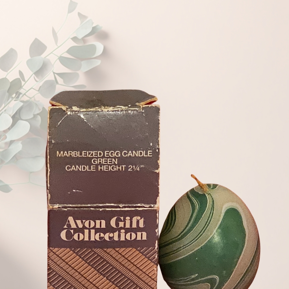 Avon Green Marbled Egg Candle